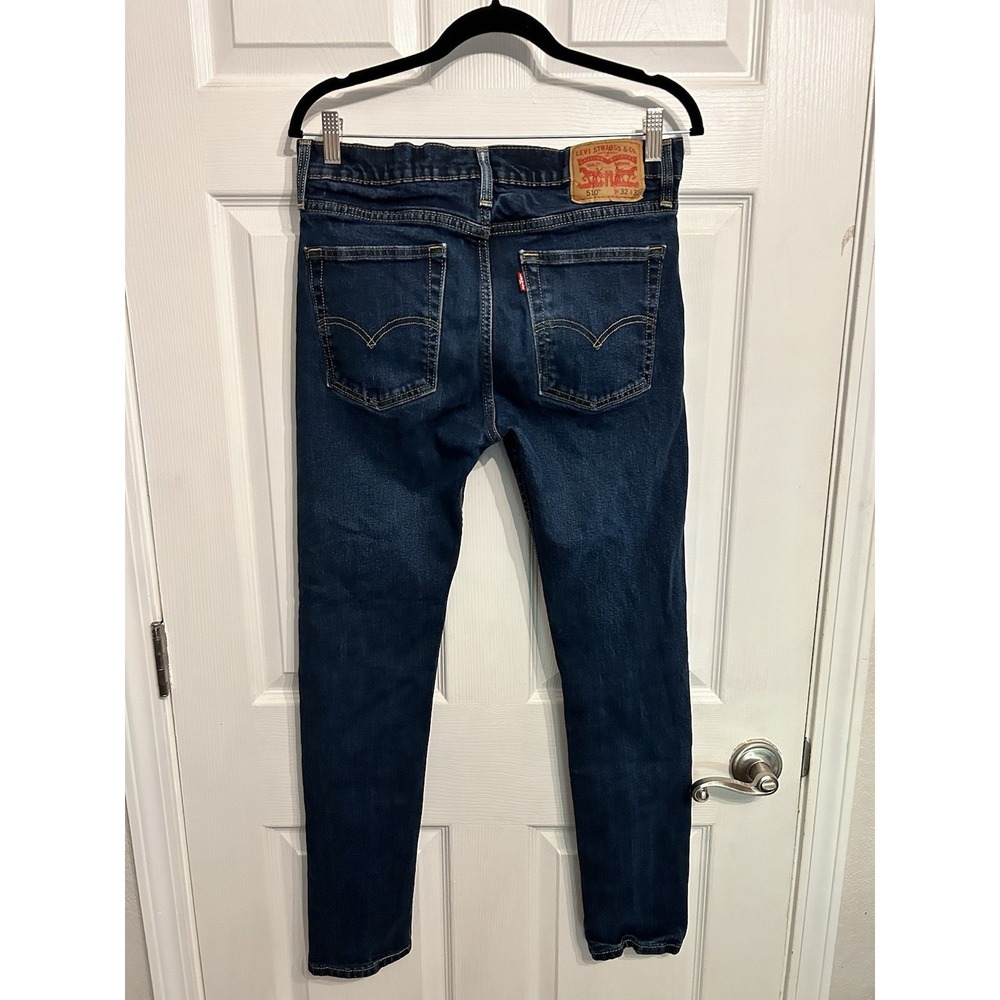 Levi's 510 Denim Blue Jean Straight Leg Men's Size W32 L32 Dark Wash Pants Fall‎
